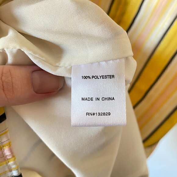 Superdown Revolve Stripe Sheath Dress Metallic Yellow Pink - Picture 9 of 11